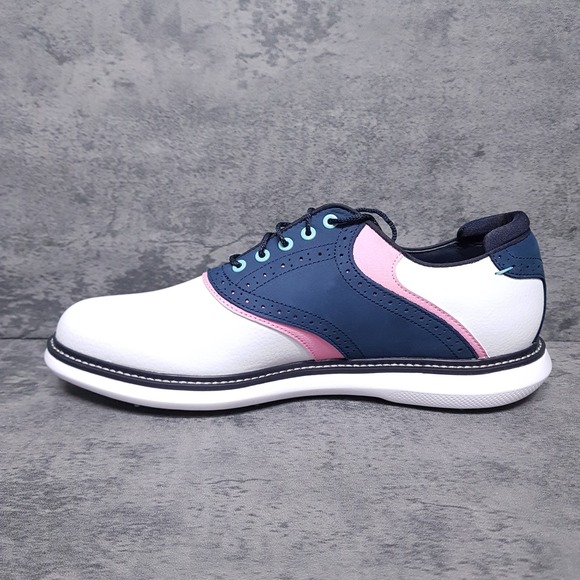 FOOTJOY FJ Traditions Energy 57959 Golf Shoes Mens 10.5 Medium White Blue Pink‎ main image 6
